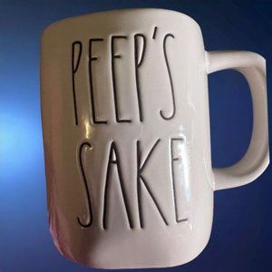Rae Dunn PEEPS SAKE White w/Blue Interior Ceramic 16 oz. Mug